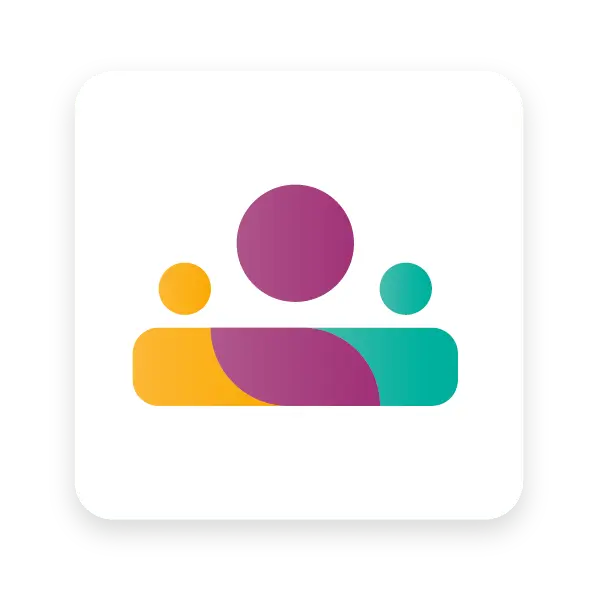 Recursos Humanos y Nómina en Odoo ERP – Gestión de empleados y CFDI de nómina Ícono de figuras humanas estilizadas en colores morado, amarillo y verde, representando el módulo de recursos humanos y nómina de Odoo