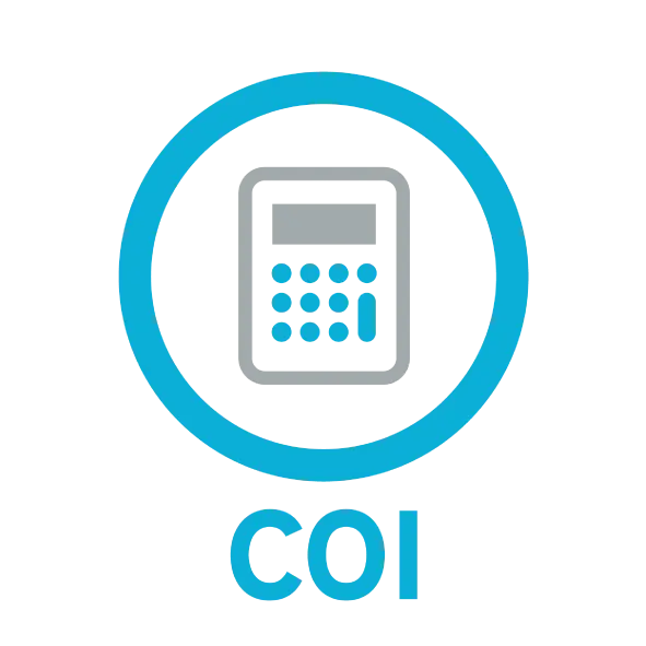 Aspel COI – Sistema para contabilidad electrónica, pólizas dinámicas y reportes fiscales Ícono de Aspel COI con una calculadora dentro de un círculo azul, representando contabilidad electrónica.