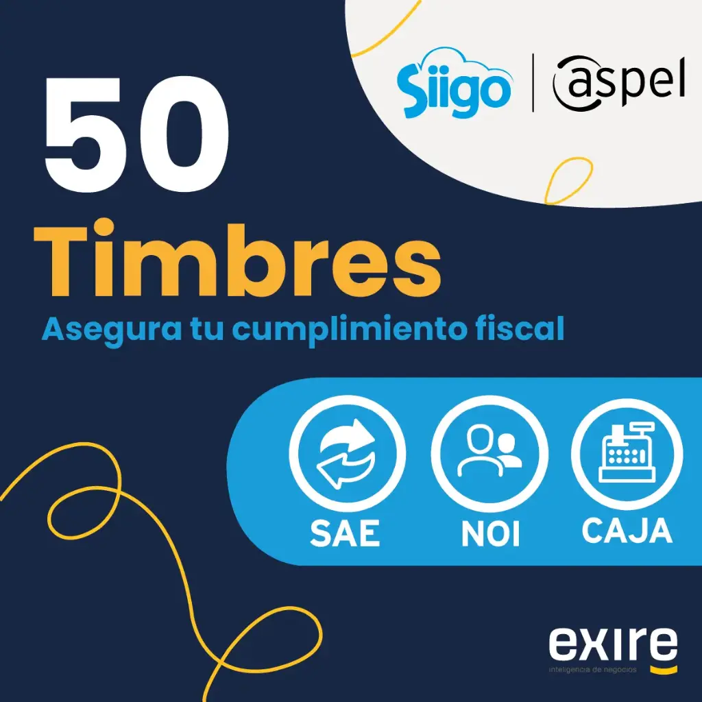 50 Timbres para facturar con SAE, CAJA y NOI (Código Digital)