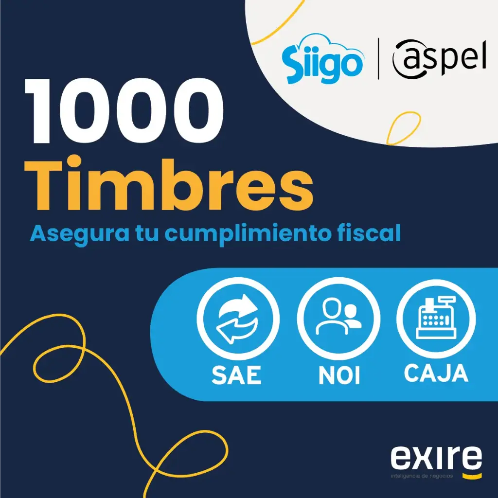 1,000 Timbres para facturar con SAE, CAJA y NOI (Código Digital)