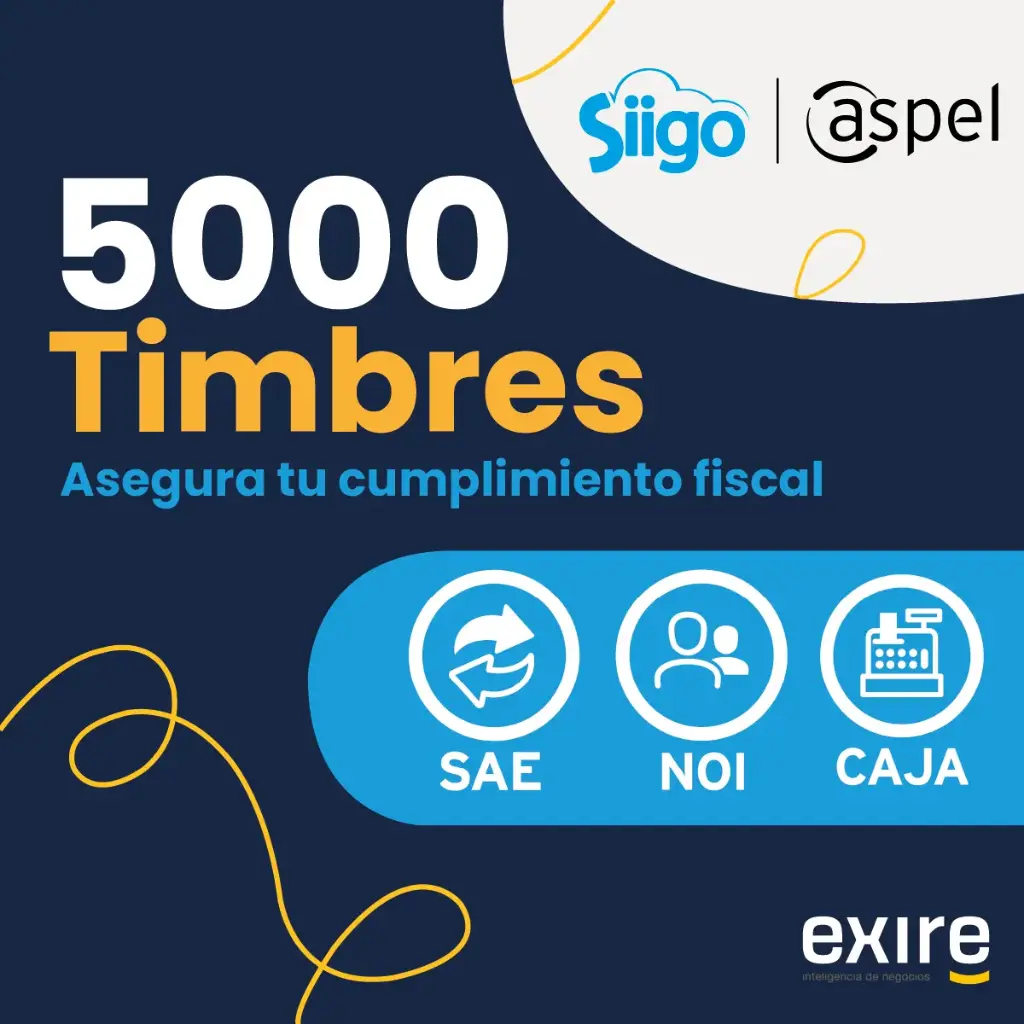 5,000 Timbres para facturar con SAE, CAJA y NOI (Código Digital)