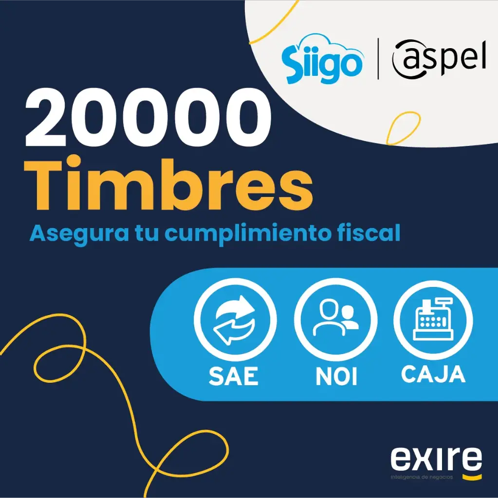 20,000 Timbres para facturar con SAE, CAJA y NOI (Código Digital)