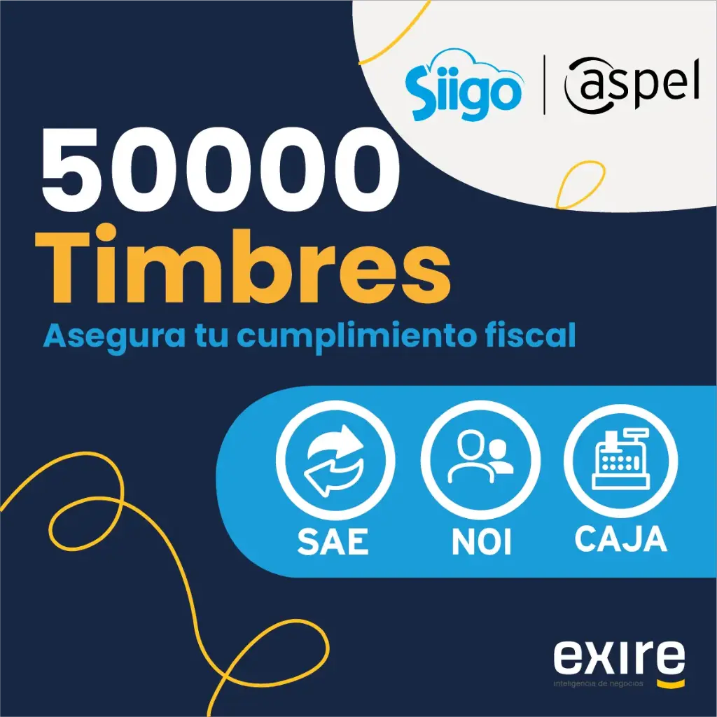 50,000 Timbres para facturar con SAE, CAJA y NOI (Código Digital)